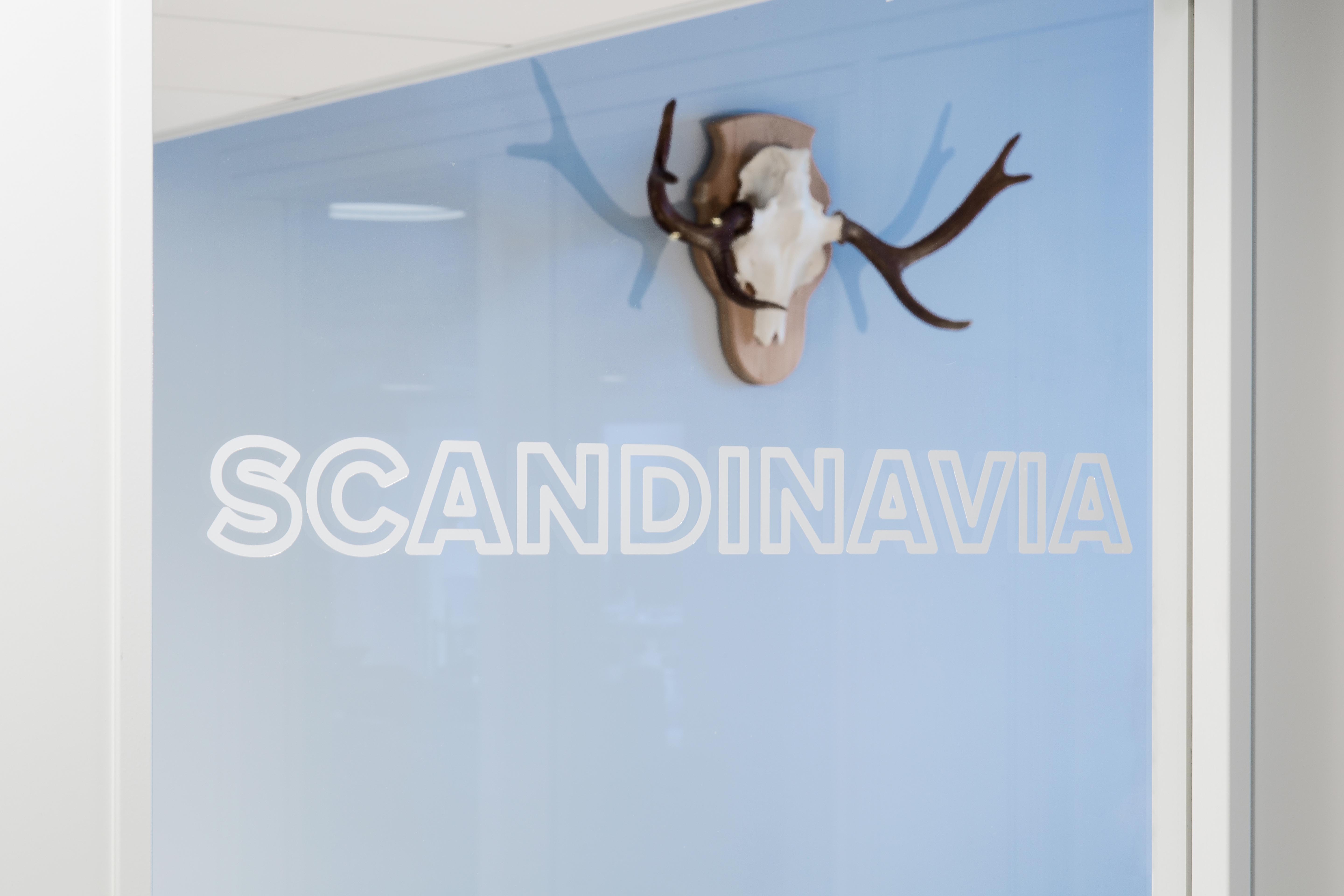 Bonusway office Scandinavian meeting room graphics
