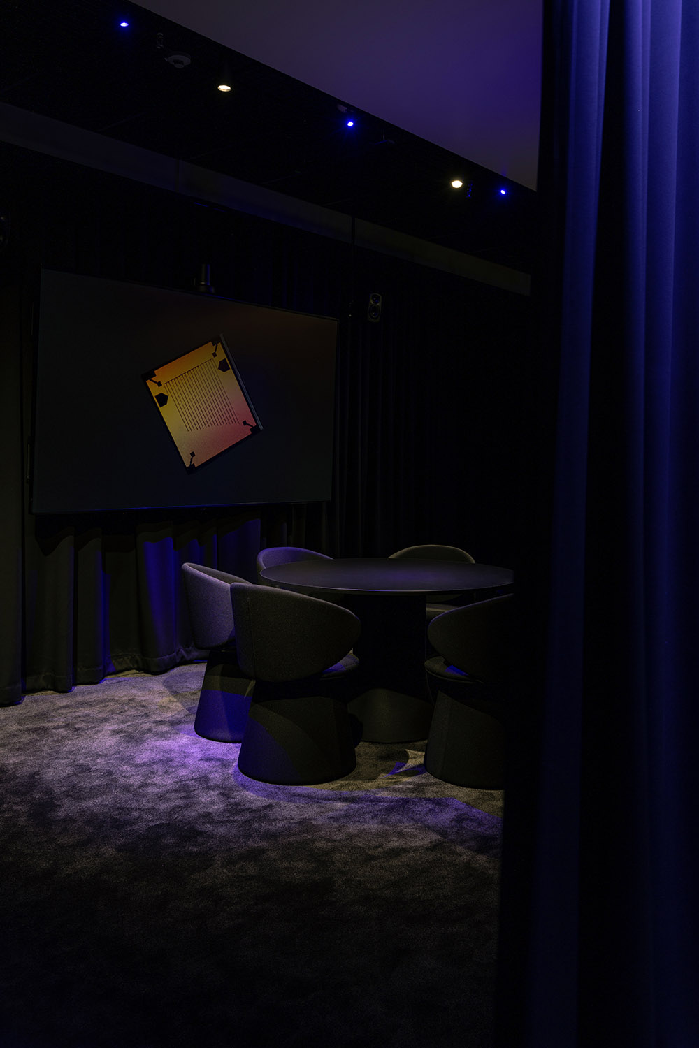 IQM quantum computer showroom design black box meeting event space