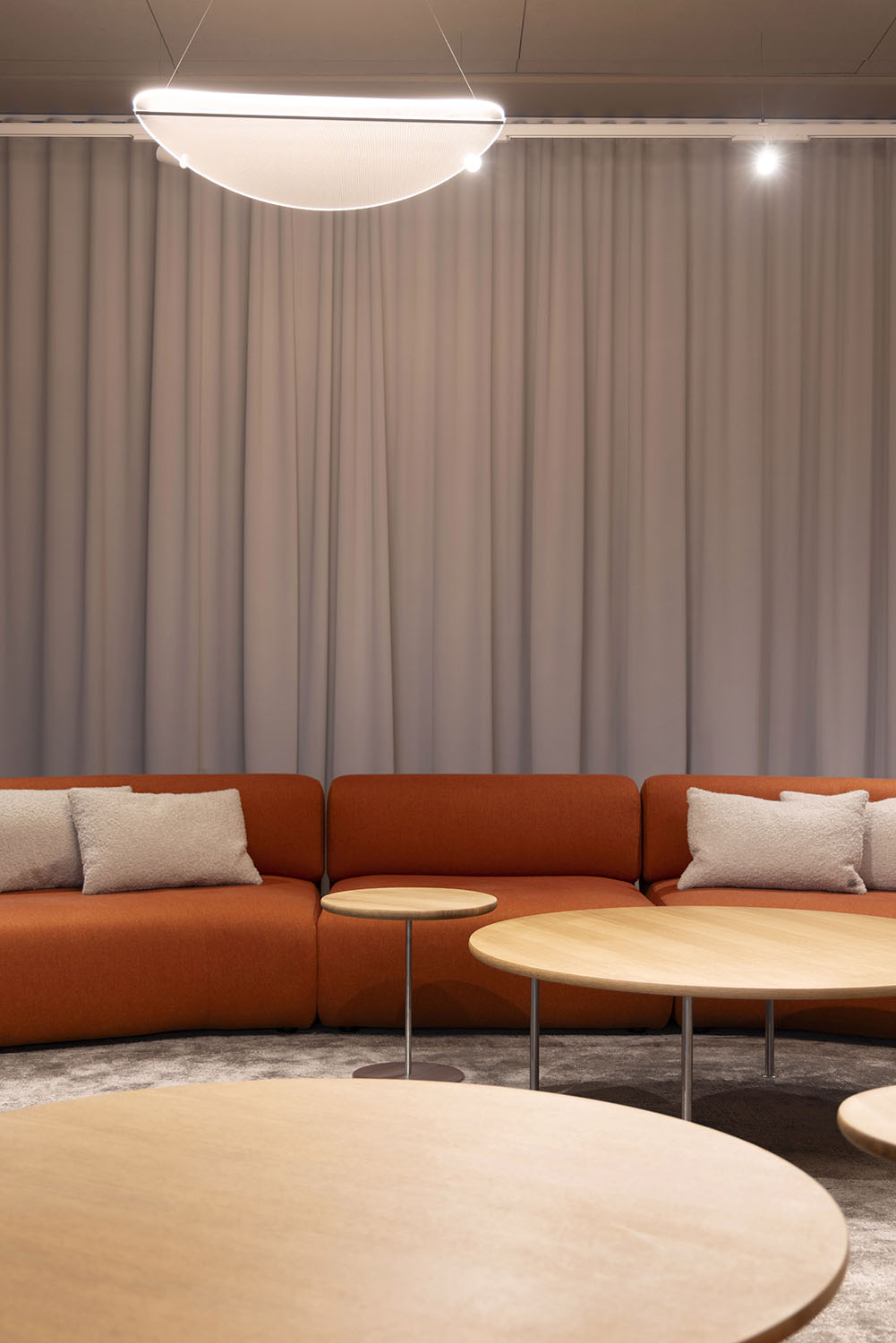 Mint More Creative interior design IXI Eyewear office lab showroom event lounge sofas tables