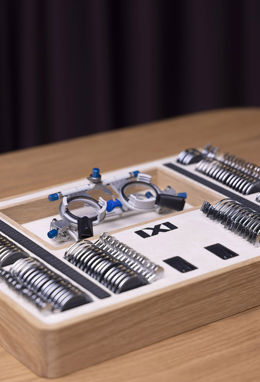 Mint More Creative interior design IXI Eyewear office lab showroom optician autofocus glasses detail