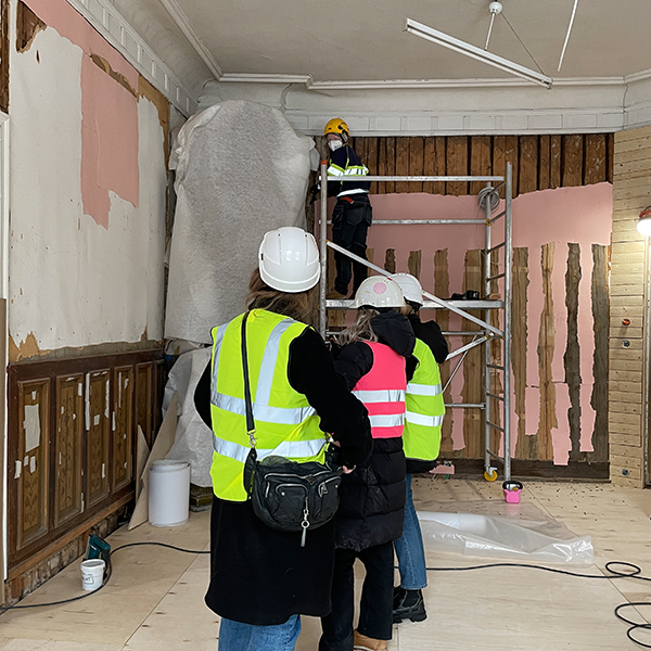 Puistokatu 4 tieteen ja toivon talo behind the scenes työmaa kestävä korjausrakentaminen