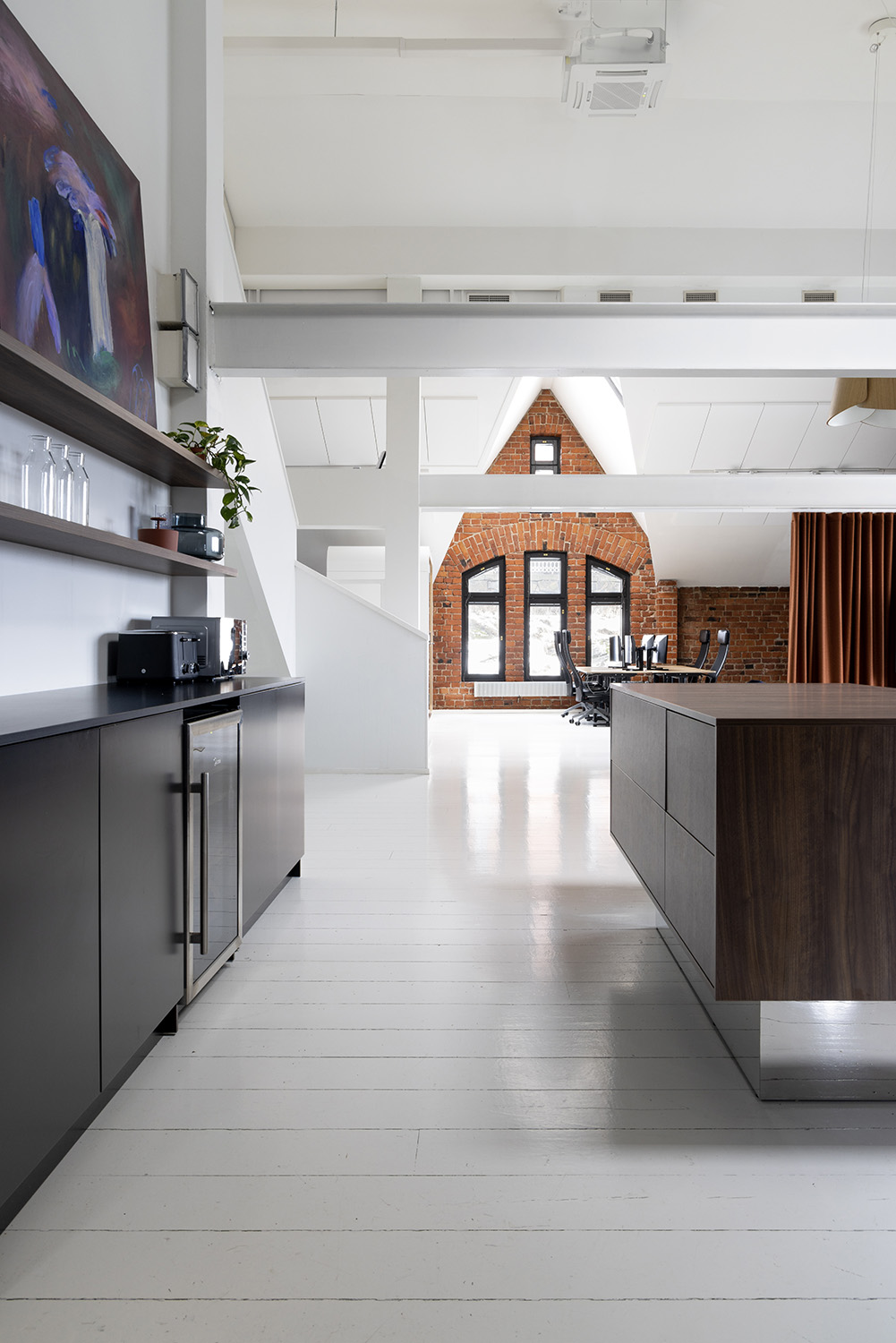 S360 office design kitchen island open space