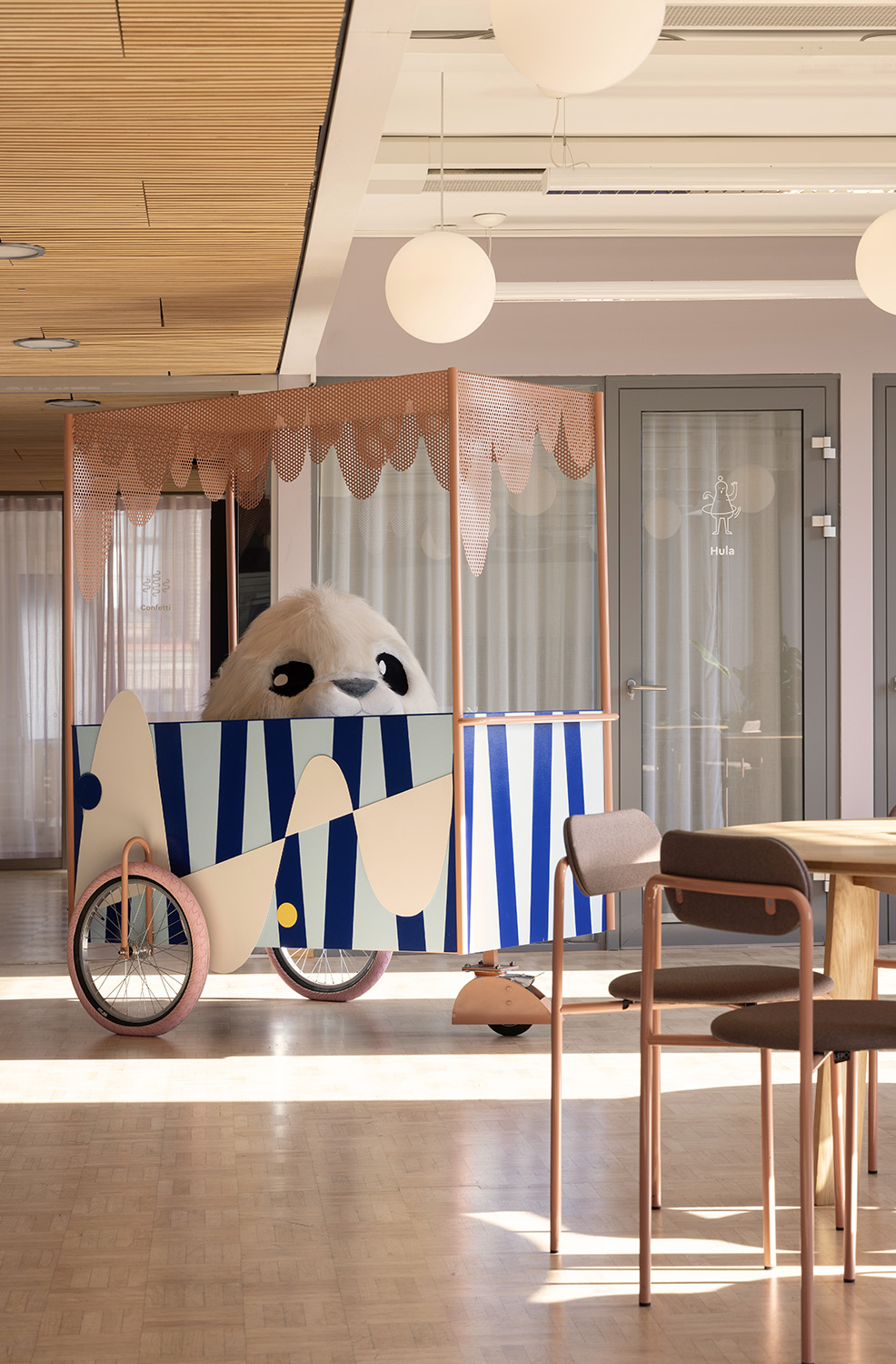 Sievo office design community lounge area
