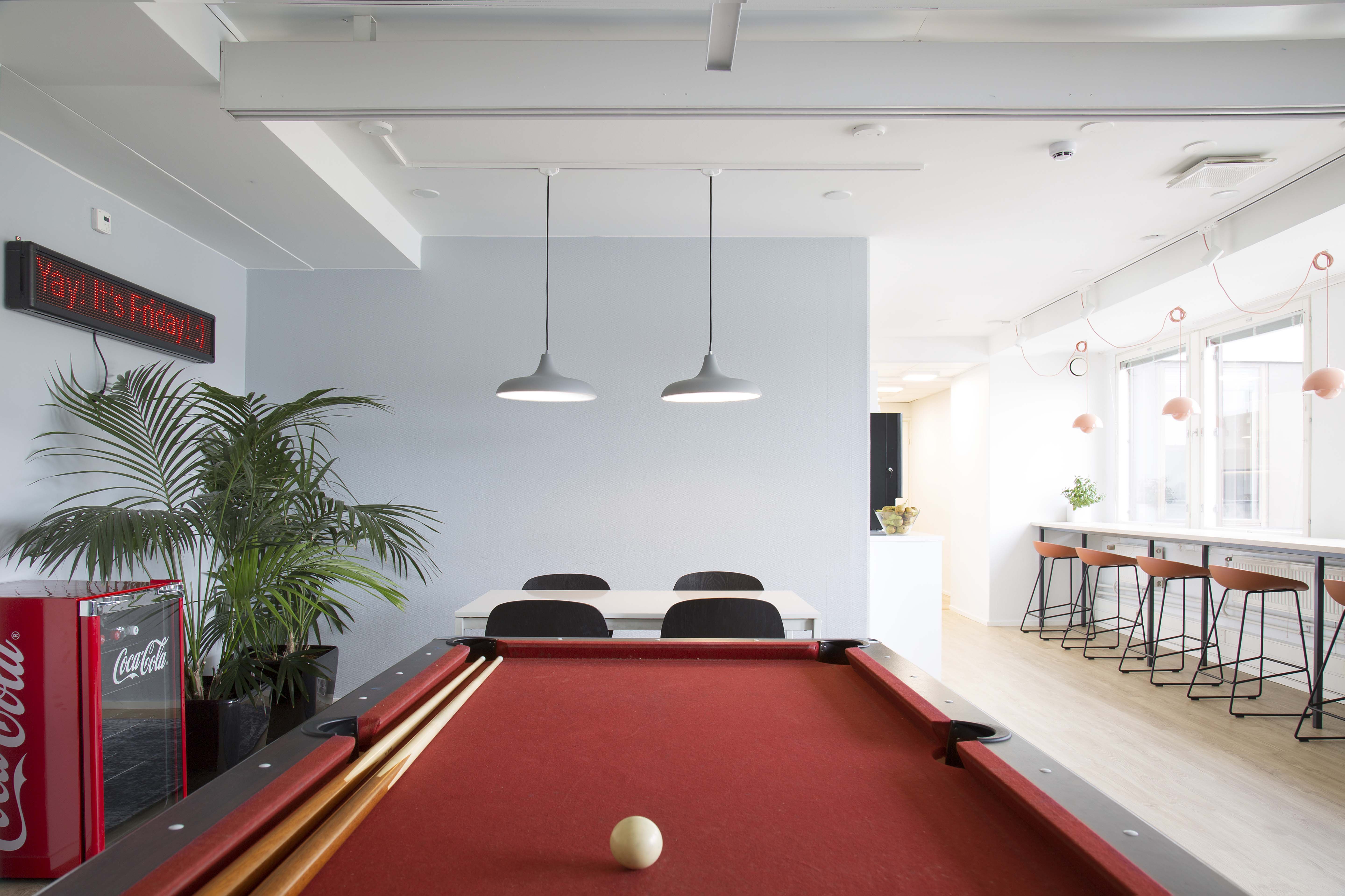 Smarp office kitchen lounge pool table
