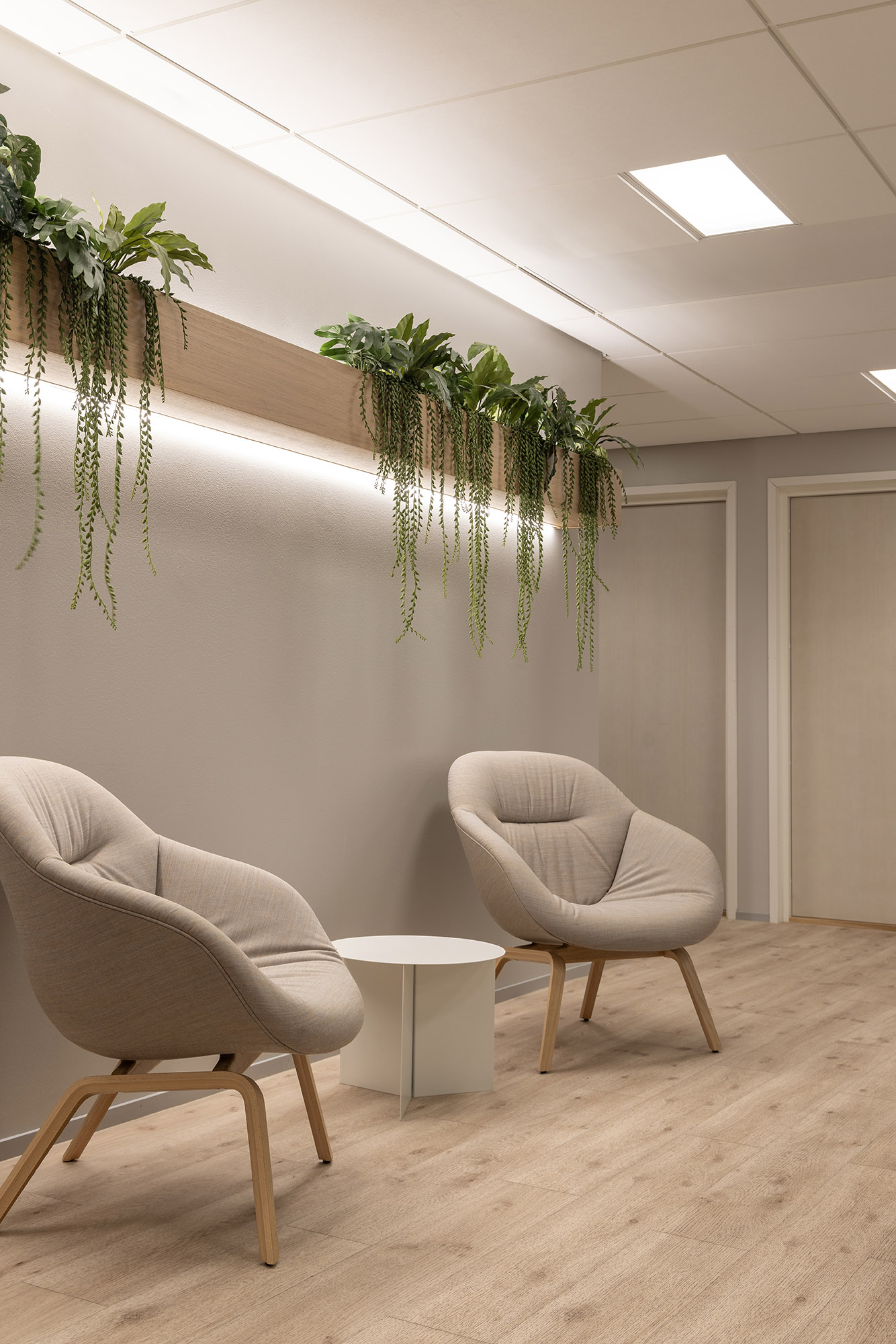Terveystalo Kamppi hospital design mental wellbeing interior lobby