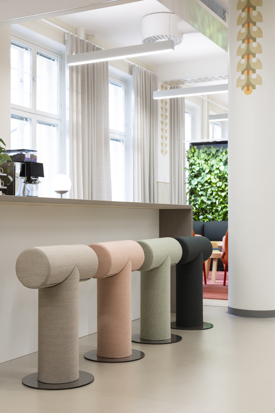 Urban3 coworking hub event space kitchen stools