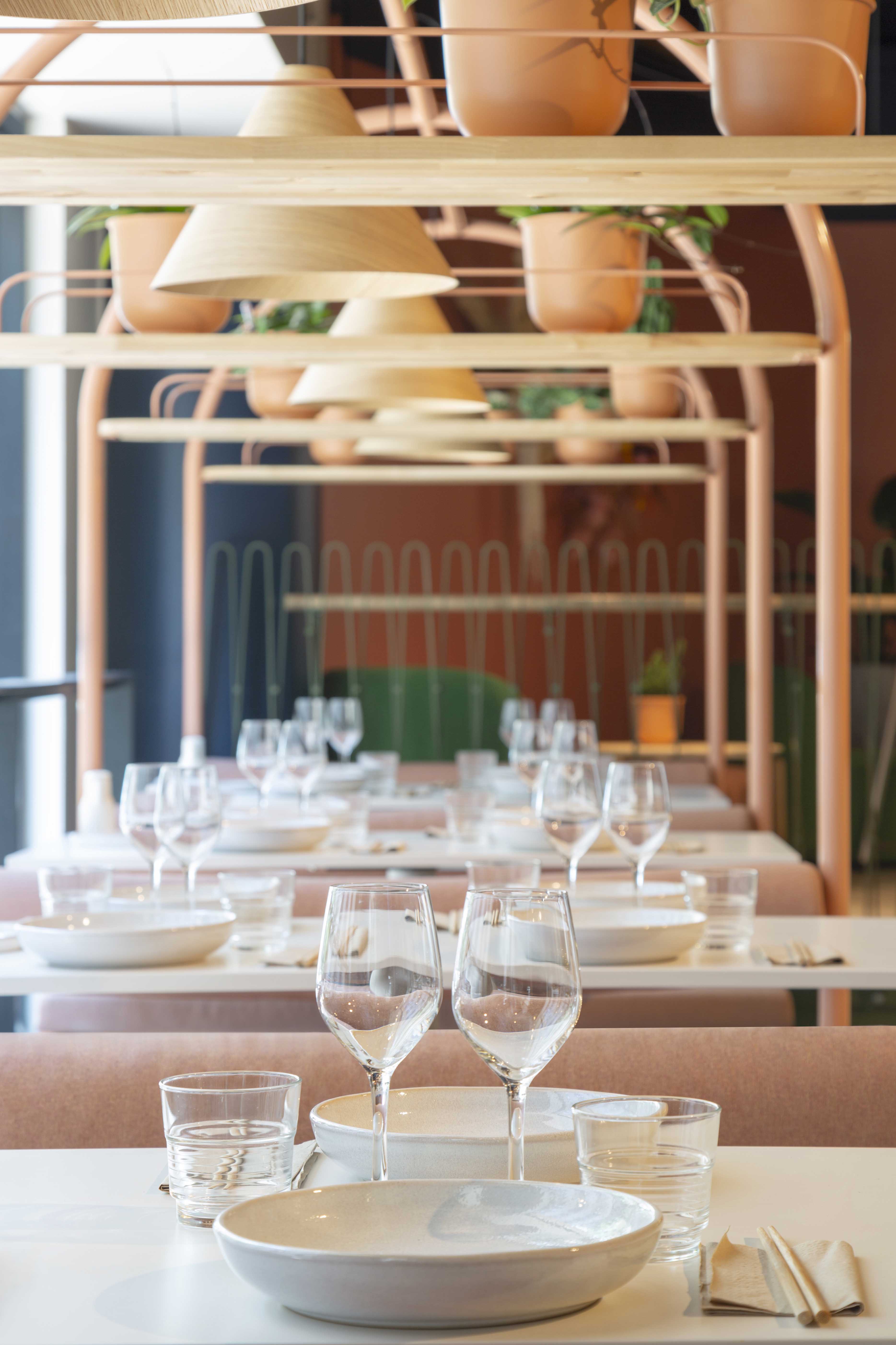 Vegoshi restaurant design custom booth